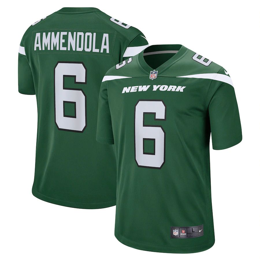 Men New York Jets #6 Matt Ammendola Nike Gotham Green Game NFL Jersey->new york jets->NFL Jersey